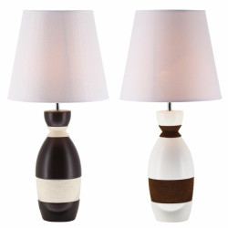 Lámpara de mesa DKD Home Decor Cerámica Marrón Cuerda Blanco 30 x 3