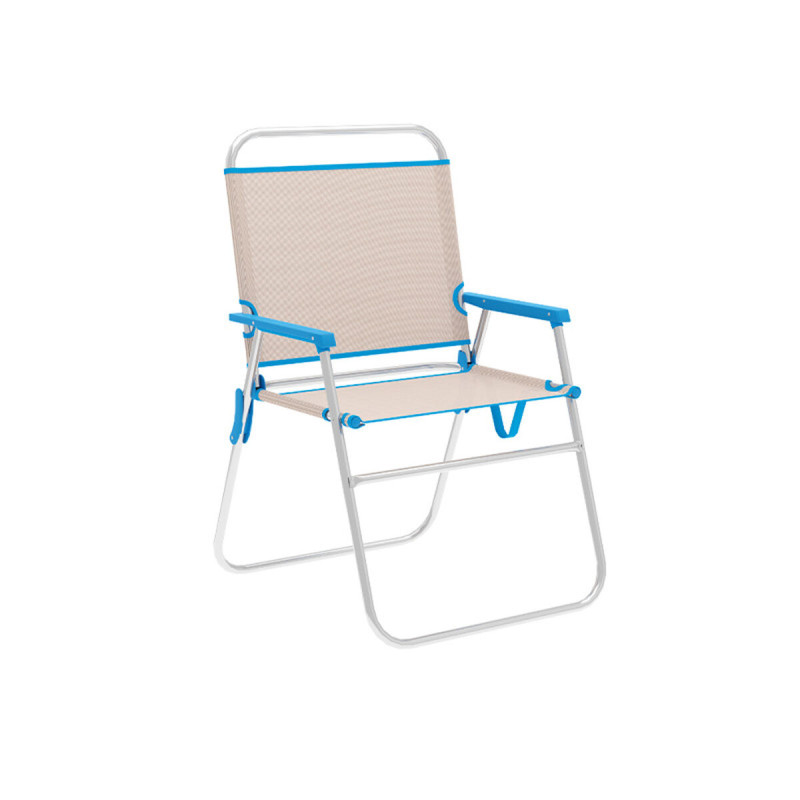 Silla Plegable Marbueno Azul Beige 52 x 80 x 56 cm Silla Plegable Marbueno Azul Beige 52 x 80 x 56 cm