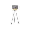 Lámpara de Pie DKD Home Decor Natural Negro Metal Palmeras Poliéster