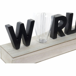 Decoración luminosa DKD Home Decor World Negro Metal Madera MDF 30 x