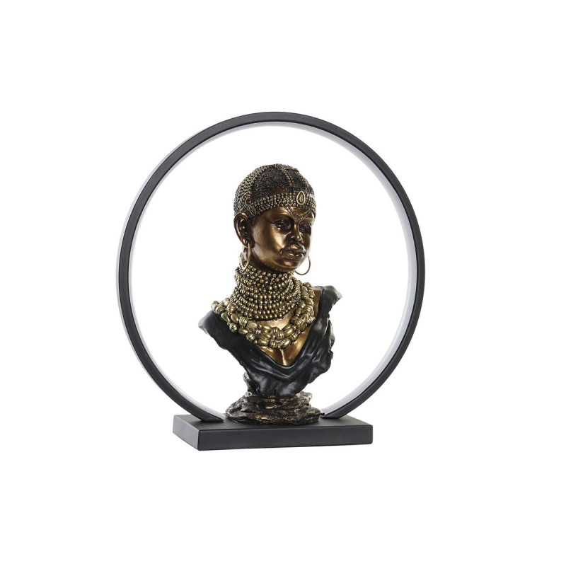 Decoración luminosa DKD Home Decor Resina Africana (35,5 x 11 x 36 cm