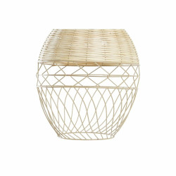 Lámpara de Techo DKD Home Decor Metal Blanco Marrón claro Ratán 50
