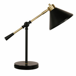 Lámpara de mesa DKD Home Decor Negro Dorado Metal (17,7 x 38 x 40,6 c