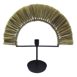 Lámpara de mesa DKD Home Decor Natural Negro Hierro Jute (57 x 17 x 5