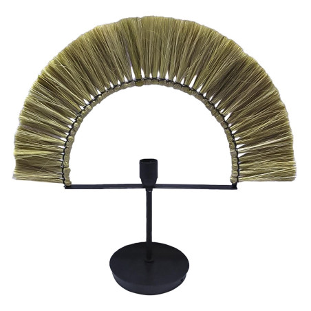 Lámpara de mesa DKD Home Decor Natural Negro Hierro Jute (57 x 17 x 5