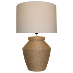 Lámpara de mesa DKD Home Decor Marrón Beige Cuerda Dolomita 25 W 50