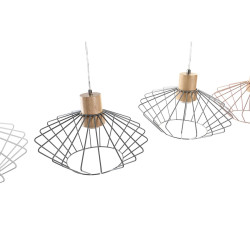 Lámpara de Techo DKD Home Decor 34 x 34 x 21 cm Plateado Negro Gris R