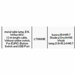 Lámpara de mesa DKD Home Decor 22 x 15 x 46 cm Cristal Plateado Negro