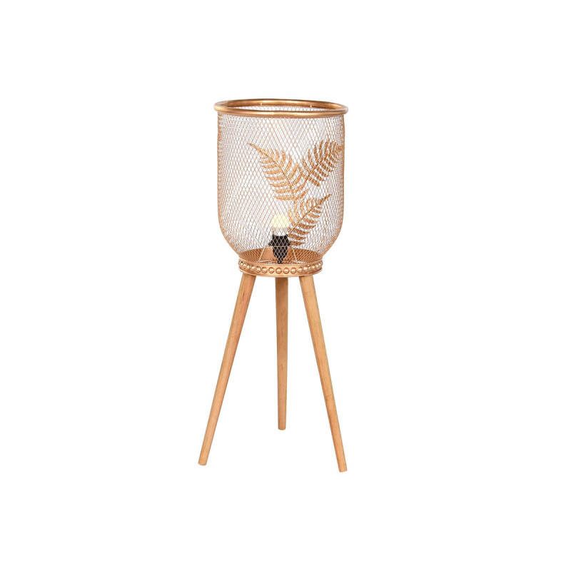 Lámpara de mesa DKD Home Decor Dorado Metal Marrón 220 V 50 W Pino (