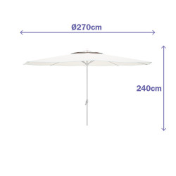 Sombrilla Marbueno Blanco Poliéster Acero Ø 270 cm