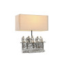 Lámpara de mesa DKD Home Decor 36 x 21,5 x 43 cm Plateado Beige Metal