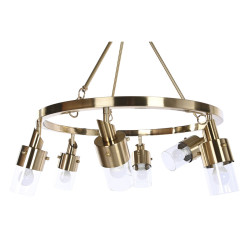 Lámpara de Techo DKD Home Decor 66 x 66 x 60 cm Cristal Dorado Metal