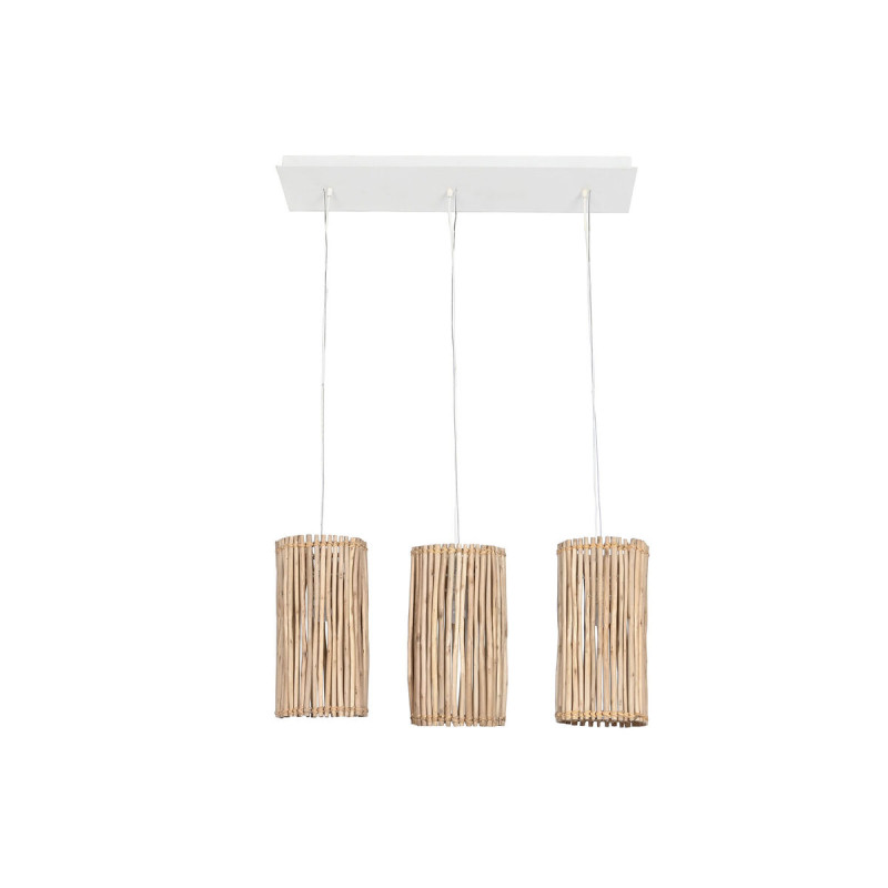 Lámpara de Techo Home ESPRIT Blanco Natural Madera de eucalipto 50 W