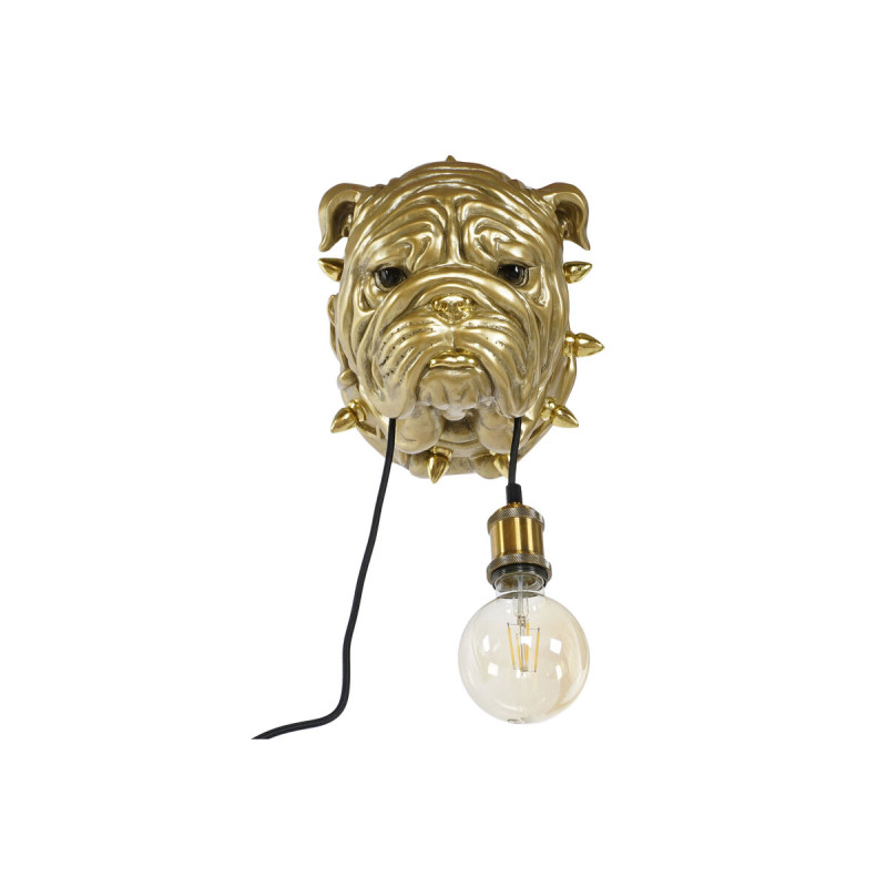 Lámpara de Pared Home ESPRIT Dorado Resina 50 W Moderno Bulldog 220 V