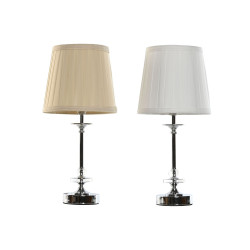 Lámpara de mesa Home ESPRIT Blanco Beige Metal 25 W 220 V 20 x 20 x 4