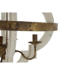 Lámpara de Techo Home ESPRIT Blanco Bronce Hierro Abeto 40 W 63 x 63