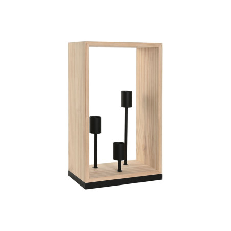 Lámpara de mesa Home ESPRIT Marrón Negro Natural Madera Hierro Pino