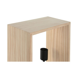 Lámpara de mesa Home ESPRIT Marrón Negro Natural Madera Hierro Pino