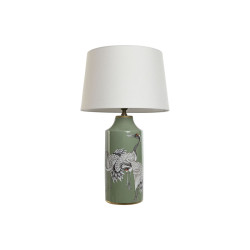 Lámpara de mesa Home ESPRIT Blanco Negro Verde Dorado Cerámica 50 W