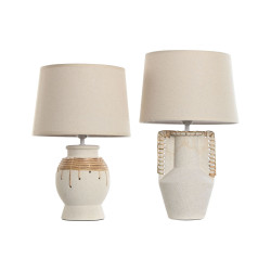 Lámpara de mesa Home ESPRIT Beige Natural Cerámica 50 W 220 V 28 x 2