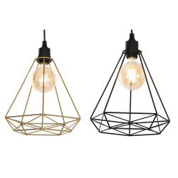 Lámpara de Techo Home ESPRIT Negro Dorado Metal 50 W 28 x 27 x 34 cm