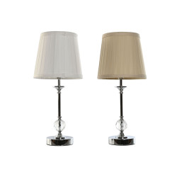 Lámpara de mesa Home ESPRIT Blanco Beige Metal 25 W 220 V 20 x 20 x 4
