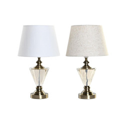 Lámpara de mesa Home ESPRIT Blanco Beige 28 x 28 x 48 cm (2 Unidades)