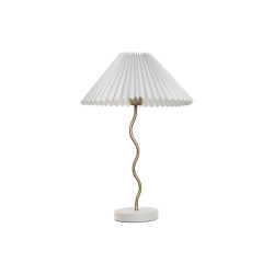 Lámpara de mesa Home ESPRIT Blanco Dorado Lino Metal 50 W 220 V 36 x
