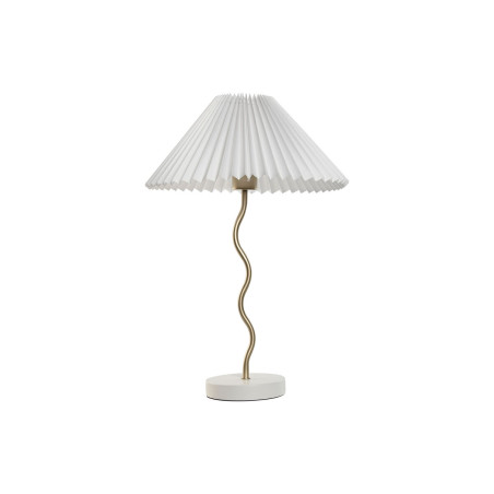 Lámpara de mesa Home ESPRIT Blanco Dorado Lino Metal 50 W 220 V 36 x
