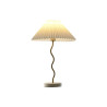 Lámpara de mesa Home ESPRIT Blanco Dorado Lino Metal 50 W 220 V 36 x