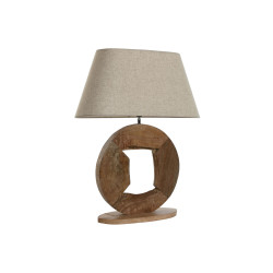 Lámpara de mesa Home ESPRIT Beige Natural Madera de mango 50 W 220 V
