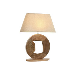 Lámpara de mesa Home ESPRIT Beige Natural Madera de mango 50 W 220 V