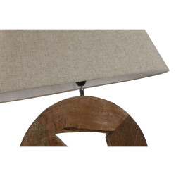 Lámpara de mesa Home ESPRIT Beige Natural Madera de mango 50 W 220 V