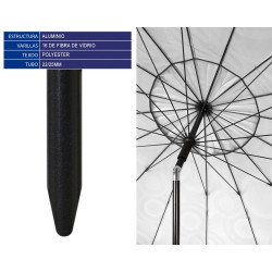 Sombrilla Morado 220 cm Acero Inoxidable Aluminio