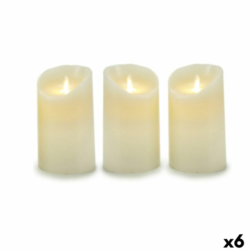 Set de Velas Oscilante LED Crema 8 x 13 x 8 cm (6 Unidades) Set de Velas Oscilante LED Crema 8 x 13 x 8 cm (6 Unidades)