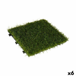 Baldosa Encajable Césped Verde Plástico 30 x 3,5 x 30 cm (6 Unidades