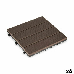 Baldosa Encajable Composite Marrón Polietileno 30 x 2,6 x 30 cm (6 Un
