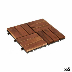 Baldosa Encajable Marrón Polietileno Acacia 30 x 2,8 x 30 cm (6 Unida