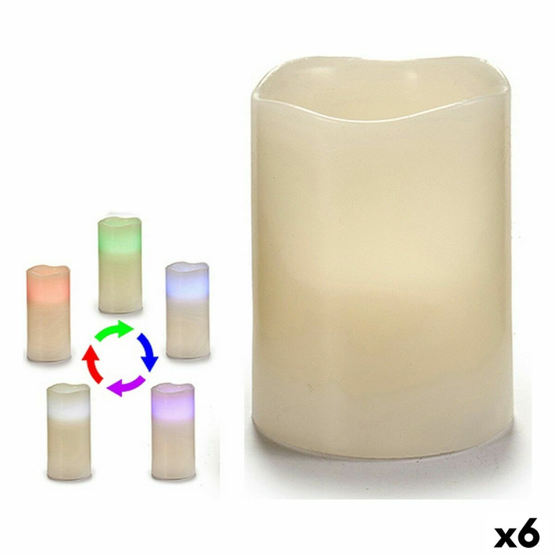 Vela LED Blanco 7,5 x 10 x 7,5 cm (6 Unidades) Vela LED Blanco 7,5 x 10 x 7,5 cm (6 Unidades)