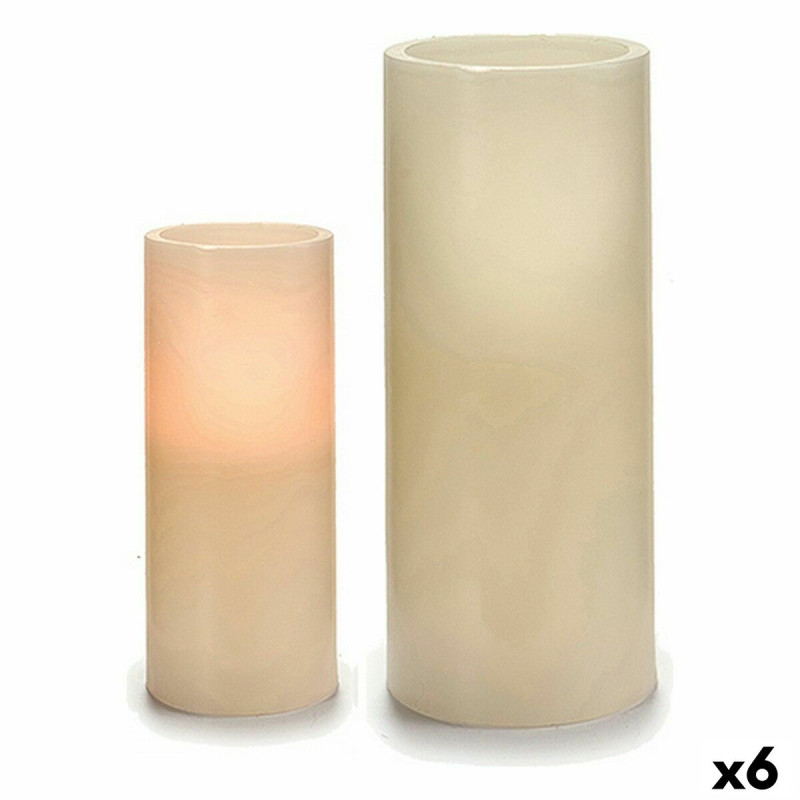 Vela LED Crema 7,5 x 17,3 x 7,5 cm (6 Unidades) Vela LED Crema 7,5 x 17,3 x 7,5 cm (6 Unidades)