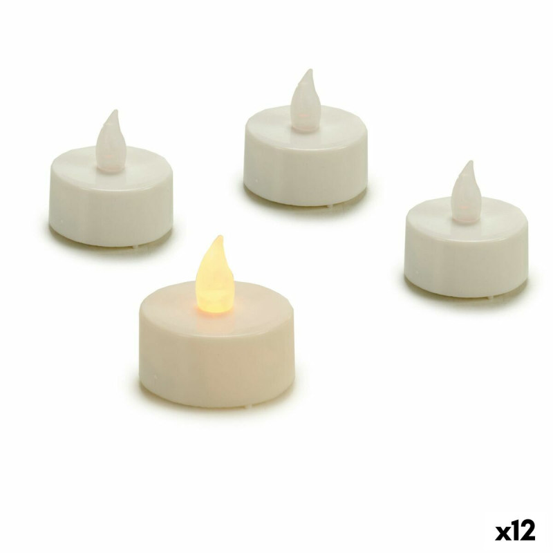Set de Velas LED Blanco 4 x 4 x 3,7 cm (12 Unidades) Set de Velas LED Blanco 4 x 4 x 3,7 cm (12 Unidades)