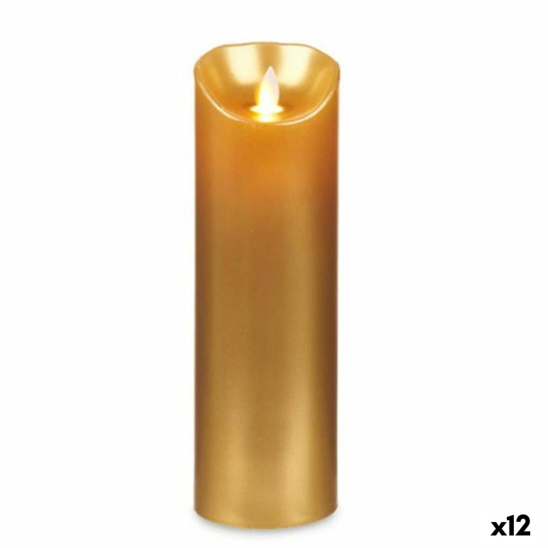 Vela LED Dorado 8 x 8 x 25 cm (12 Unidades) Vela LED Dorado 8 x 8 x 25 cm (12 Unidades)