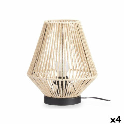 Lámpara de mesa Pirámide 40 W Cuerda Marrón Negro 23 x 26 x 23 cm (