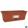 Jardinera con Plato Dem Squares Rectangular Marrón 50 x 20 cm (8 Unid