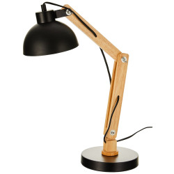 Flexo/Lámpara de escritorio EDM Negro Madera Metal 60 W E27 Ø 16 x 5
