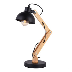 Flexo/Lámpara de escritorio EDM Negro Madera Metal 60 W E27 Ø 16 x 5
