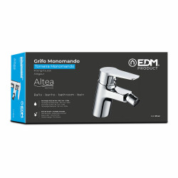 Grifo Monomando EDM Bidé sanitario Acero Inoxidable Zinc Latón