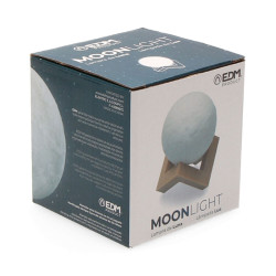 Lámpara de mesa EDM Ø 8 cm Luna Blanco 3,7 V