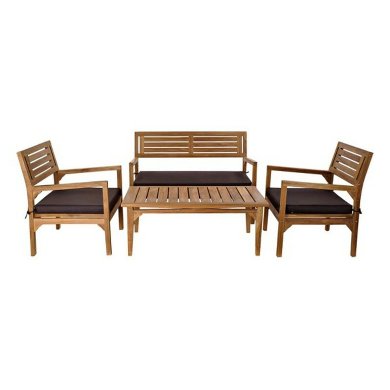 Conjunto de Mesa con 3 Sillones DKD Home Decor Teca 127 x 72 x 88 cm ( Conjunto de Mesa con 3 Sillones DKD Home Decor Teca 127 x 72 x 88 cm (