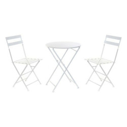 Conjunto de Mesa con 2 Sillas DKD Home Decor Blanco 80 cm 60 x 60 x 70
